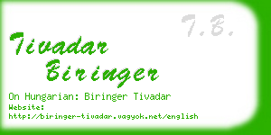 tivadar biringer business card